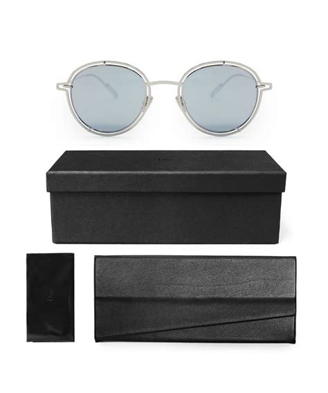 Dior Homme 0210S 010DC Palladium 0210S Round Sunglasses .